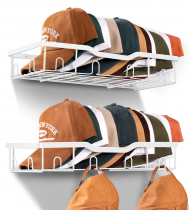 KEETDY Metal Hat Racks for Baseball Caps White