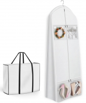 KEETDY Portable 70" Wedding Dress Garment Bag Travel with Bride Tote Bag 