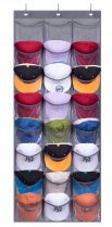 24 Large Clear Pockets Over The Door Hat Rack