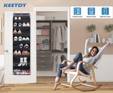 KEETDY Over The Door Shoe Rack for Door Fit 20 Pairs Sneakers