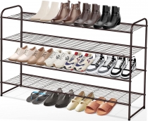 KEETDY 4-Tier Long Shoe Rack for Closet Floor, Wide Shoe Organizer