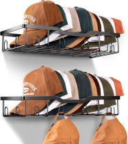 KEETDY Metal Hat Racks for Baseball Caps Wall Hat Organizer Fit 20 Caps Holder