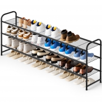 KEETDY 3-Tier Long Shoe Rack for Closet Metal Shoe Organizer for Entryway