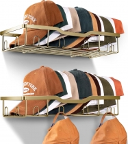 KEETDY Metal Hat Organizer for Baseball Caps Wall Hat Rack Fit 48 Caps Holder