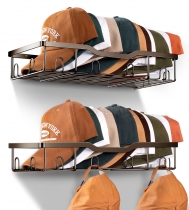 KEETDY Metal Hat Racks for Wall Baseball Cap Organizer Fit 48 Caps Holder